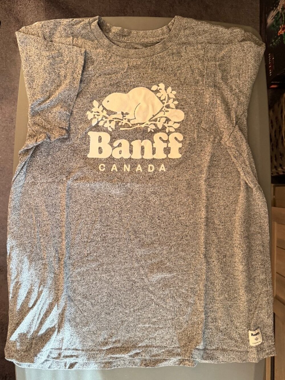 Roots Canada BANFF Women's Fitted XL Shirt Grey Peppered Black